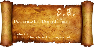 Dolinszki Benjámin névjegykártya